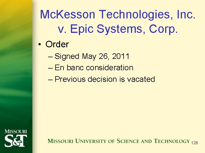 Mc. Kesson Technologies, Inc. v. Epic Systems, Corp. • Order – Signed May 26,