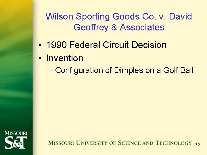 Wilson Sporting Goods Co. v. David Geoffrey & Associates • 1990 Federal Circuit Decision