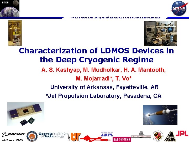 ETDP NASA ETDP Si Ge Integrated Electronics For
