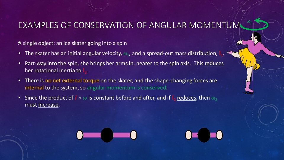 EXAMPLES OF CONSERVATION OF ANGULAR MOMENTUM • w 1 