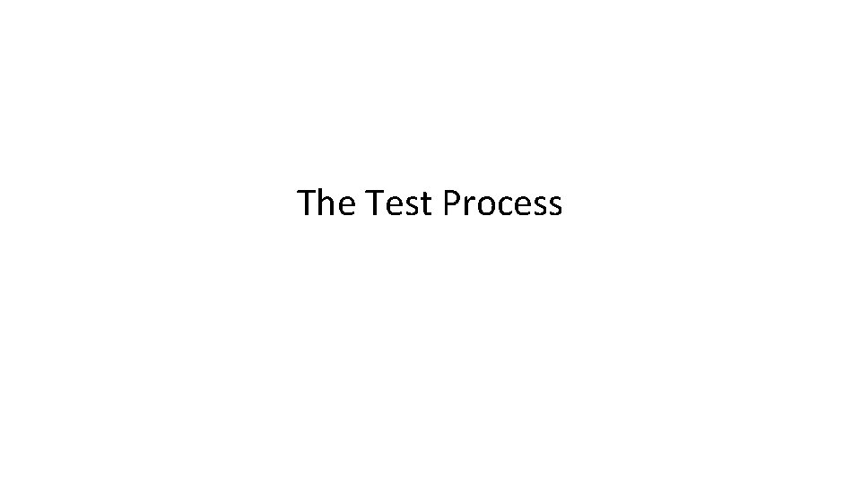 The Test Process 