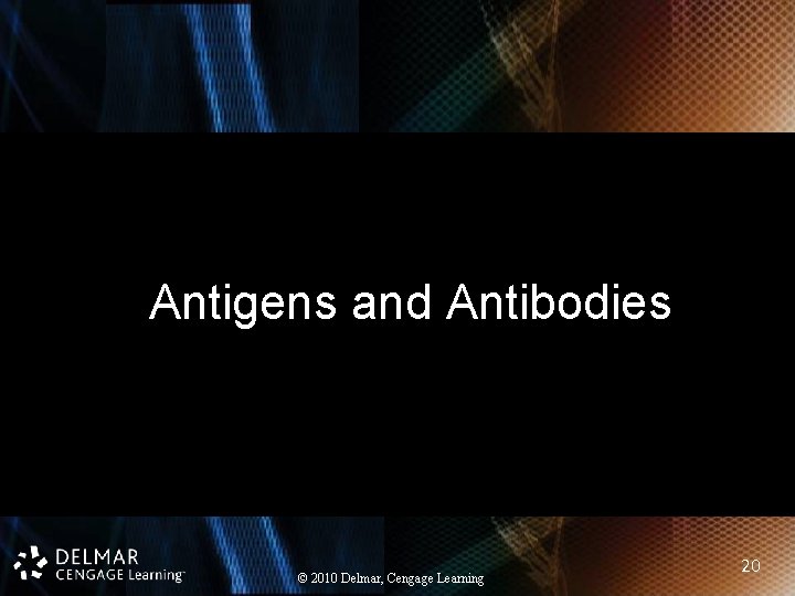 Antigens and Antibodies © 2010 Delmar, Cengage Learning 20 