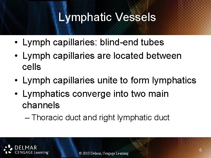 Lymphatic Vessels • Lymph capillaries: blind-end tubes • Lymph capillaries are located between cells