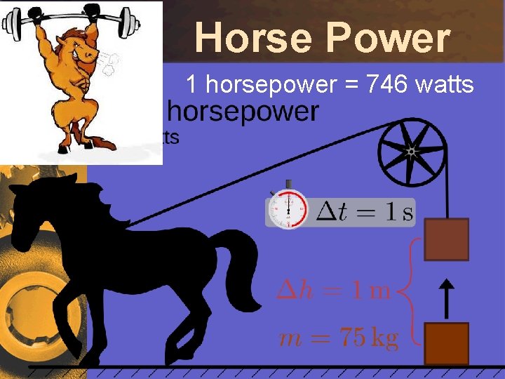 Horse Power u 1 horsepower = 746 watts 