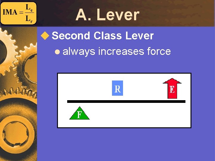 A. Lever u Second Class Lever l always increases force 
