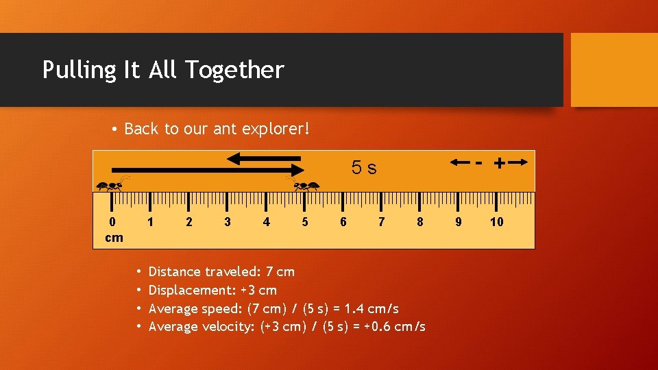 Pulling It All Together • Back to our ant explorer! - + 5 s