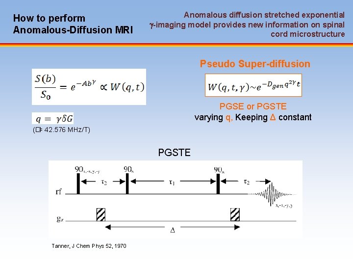 How to perform Anomalous-Diffusion MRI Anomalous diffusion stretched exponential -imaging model provides new information