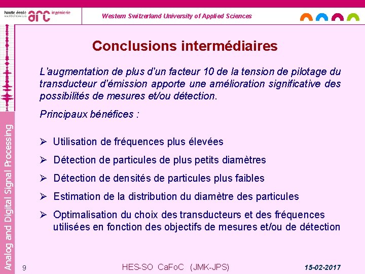 Western Switzerland University of Applied Sciences Conclusions intermédiaires L'augmentation de plus d'un facteur 10