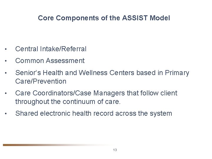 Seniors Health Wellness ASSIST Model CSS Building Community
