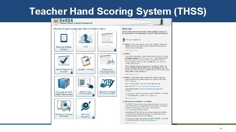 Teacher Hand Scoring System (THSS) 42 