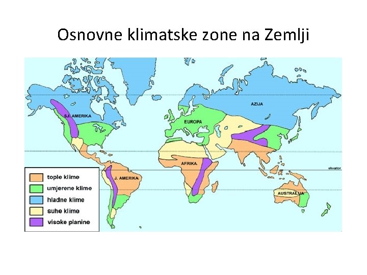 Osnovne klimatske zone na Zemlji 