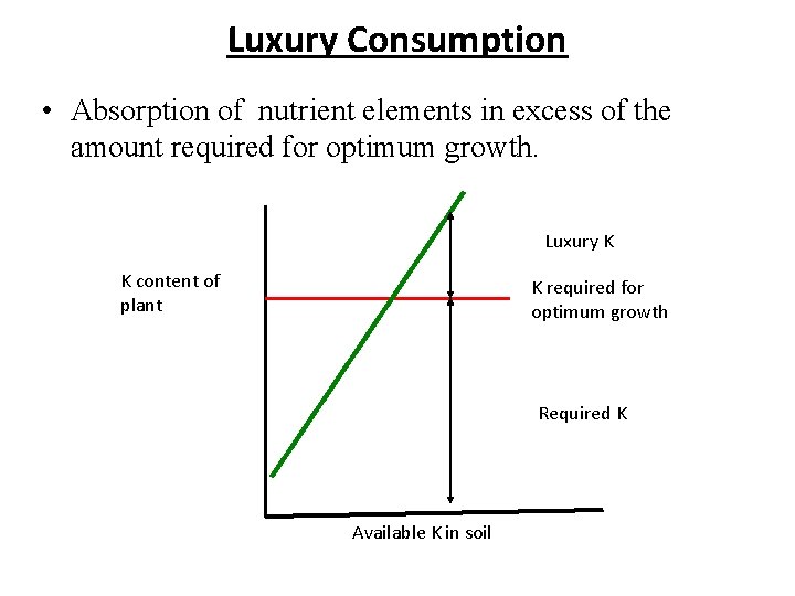 Luxury Consumption • Absorption of nutrient elements in excess of the amount required for