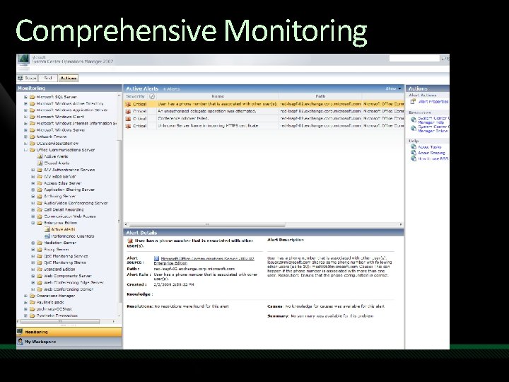 Comprehensive Monitoring 