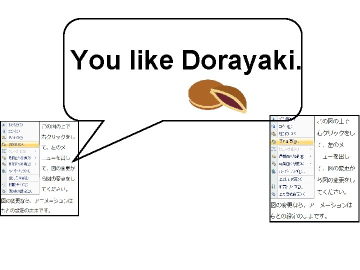 You like Dorayaki. 