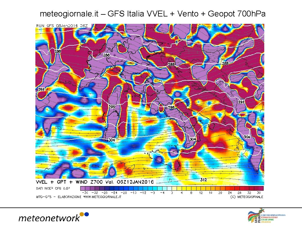 meteogiornale. it – GFS Italia VVEL + Vento + Geopot 700 h. Pa 