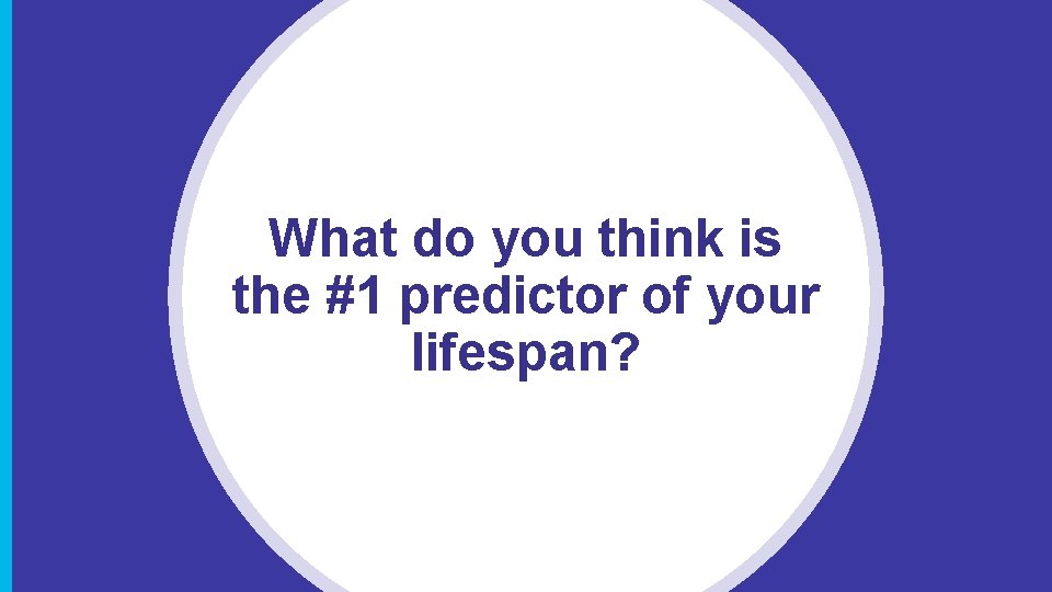 What do you think is the #1 predictor of your lifespan? 