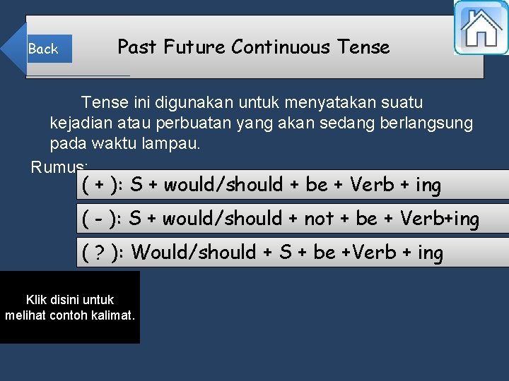 Back Past Future Continuous Tense ini digunakan untuk menyatakan suatu kejadian atau perbuatan yang