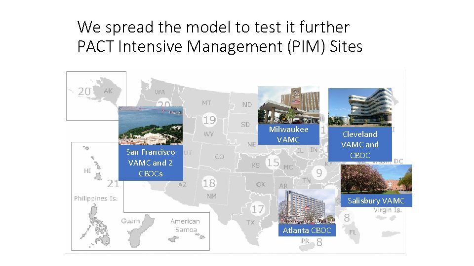 We spread the model to test it further PACT Intensive Management (PIM) Sites Milwaukee
