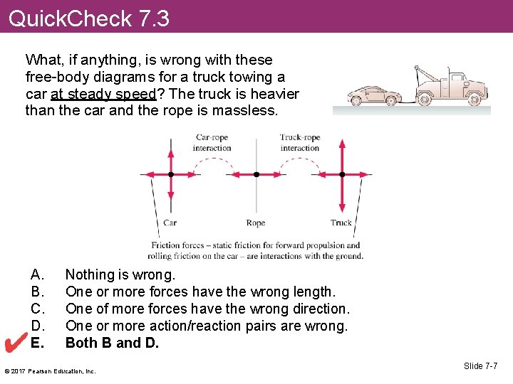 Quick. Check 7. 3 What, if anything, is wrong with these free-body diagrams for