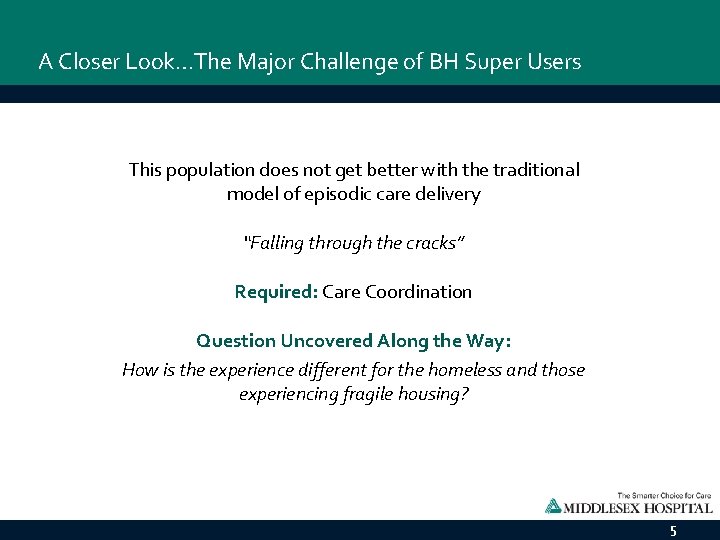 A Closer Look…The Major Challenge of BH Super Users This population does not get