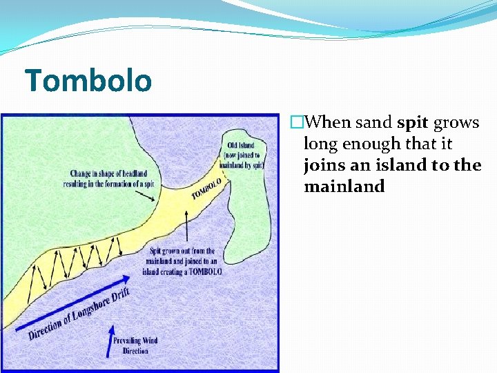 Tombolo �When sand spit grows long enough that it joins an island to the