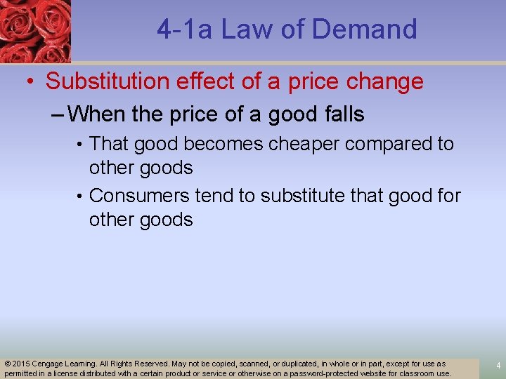 4 -1 a Law of Demand • Substitution effect of a price change –