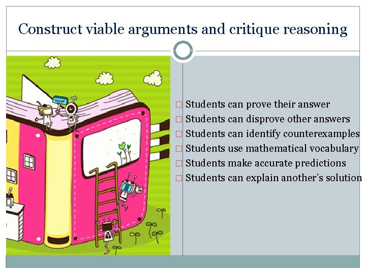 Construct viable arguments and critique reasoning � Students can prove their answer � Students
