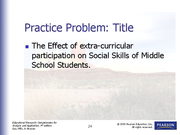 Practice Problem: Title n The Effect of extra-curricular participation on Social Skills of Middle Practice Problem: Title n The Effect of extra-curricular participation on Social Skills of Middle
