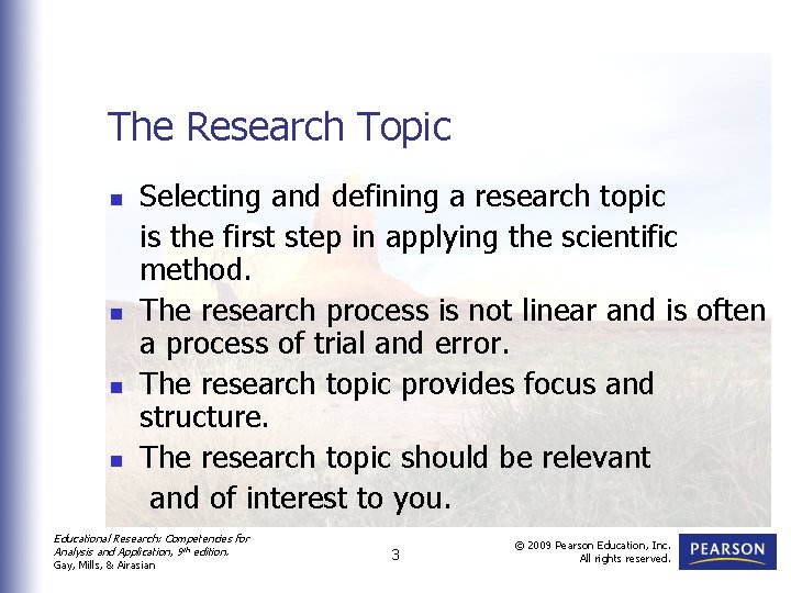 The Research Topic n n Selecting and defining a research topic is the first The Research Topic n n Selecting and defining a research topic is the first