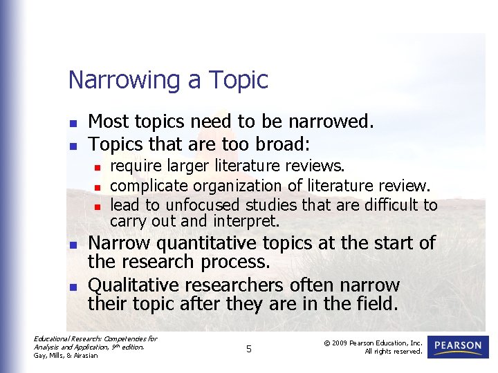 Narrowing a Topic n n Most topics need to be narrowed. Topics that are Narrowing a Topic n n Most topics need to be narrowed. Topics that are