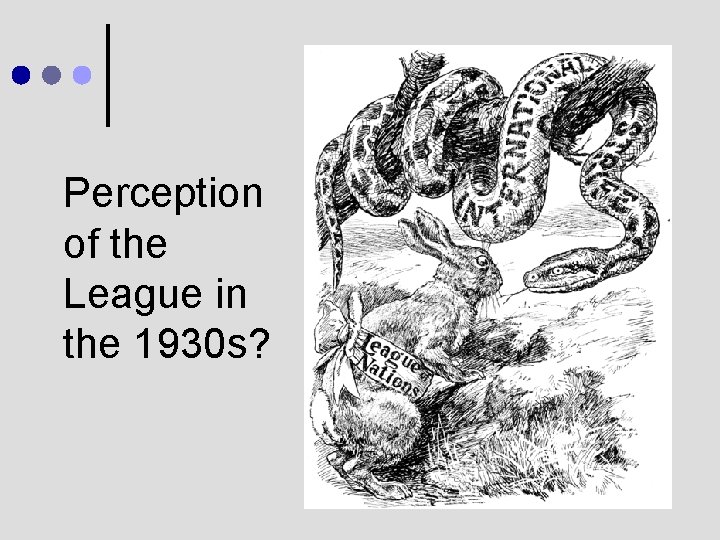 Perception of the League in the 1930 s? 