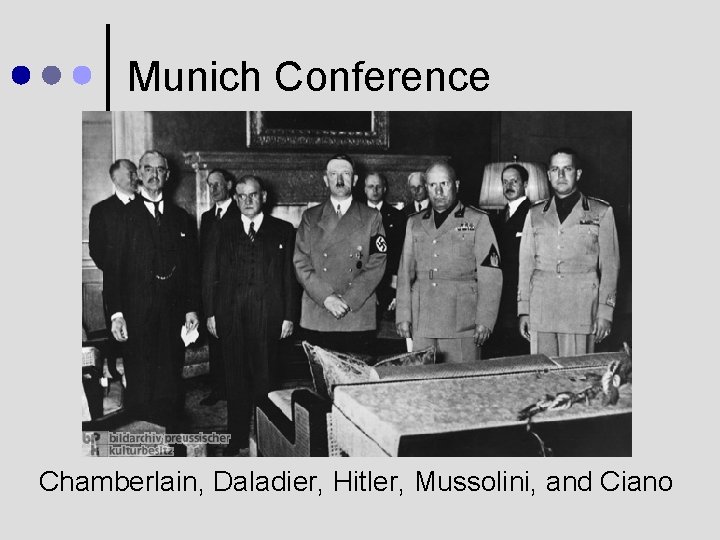 Munich Conference Chamberlain, Daladier, Hitler, Mussolini, and Ciano 