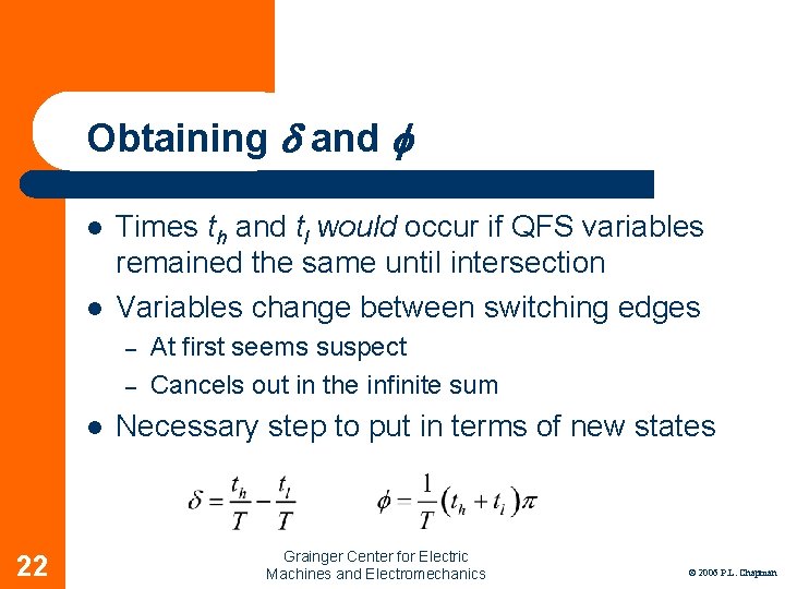 Obtaining d and f l l Times th and tl would occur if QFS