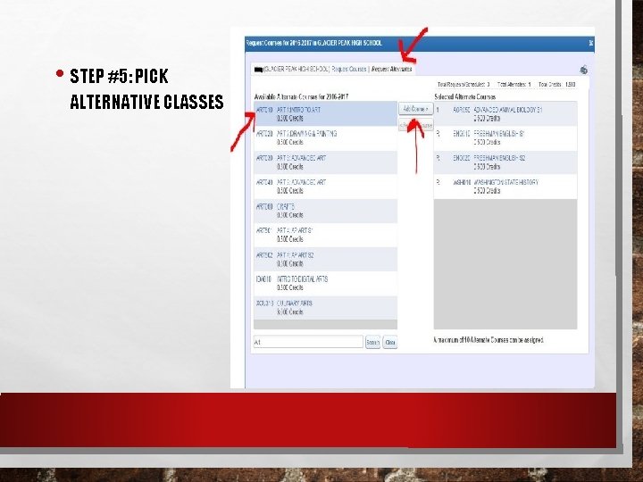  • STEP #5: PICK ALTERNATIVE CLASSES 