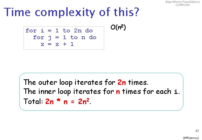 Time complexity of this? for i = 1 to 2 n do for j