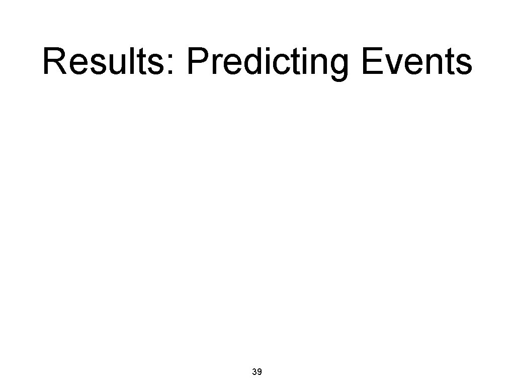 Results: Predicting Events 39 