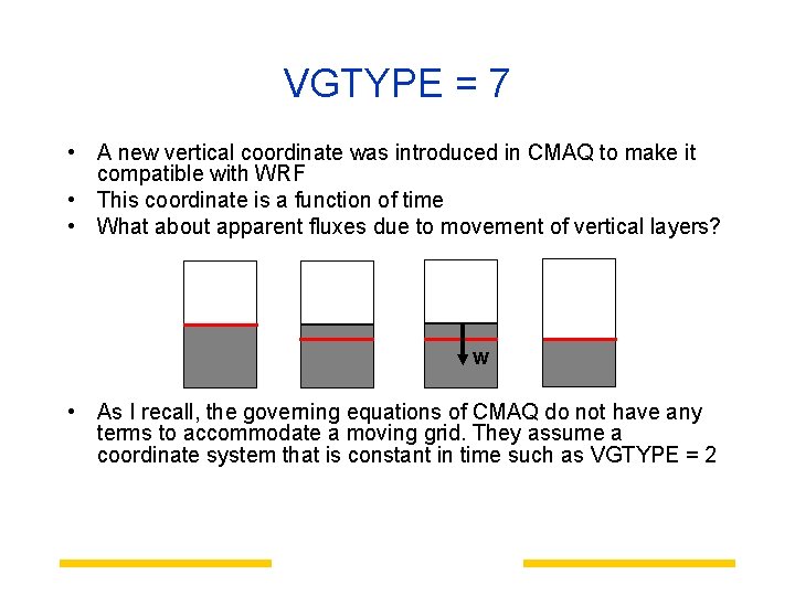 VGTYPE = 7 • A new vertical coordinate was introduced in CMAQ to make