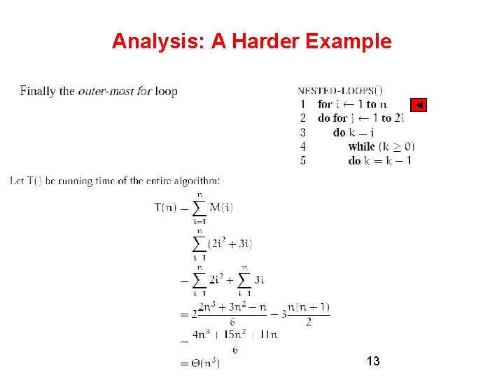 Analysis: A Harder Example 13 