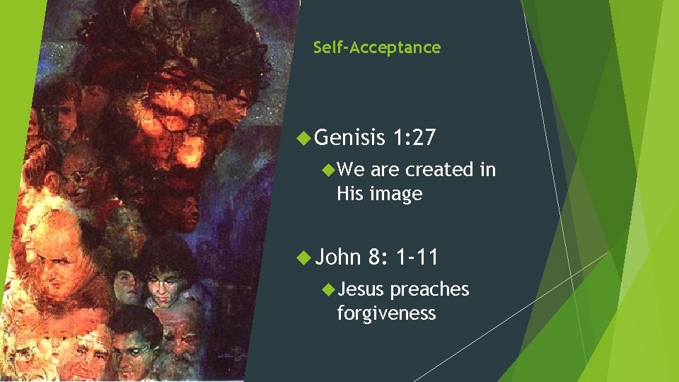 Self-Acceptance Genisis 1: 27 We are created in His image John 8: 1 -11