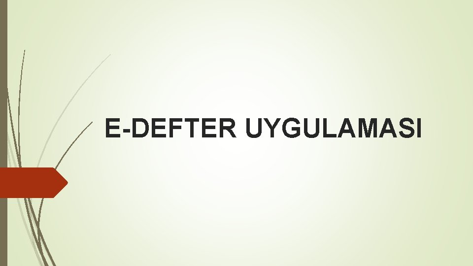 E-DEFTER UYGULAMASI 