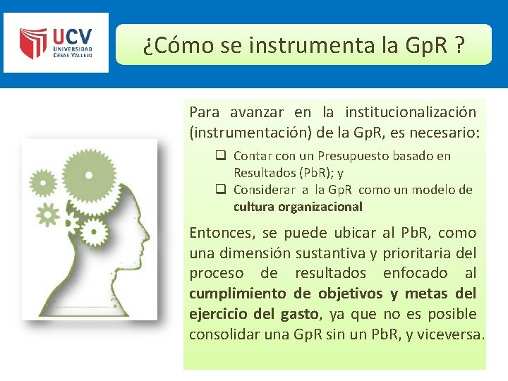 ¿Cómo se instrumenta la Gp. R ? Para avanzar en la institucionalización (instrumentación) de