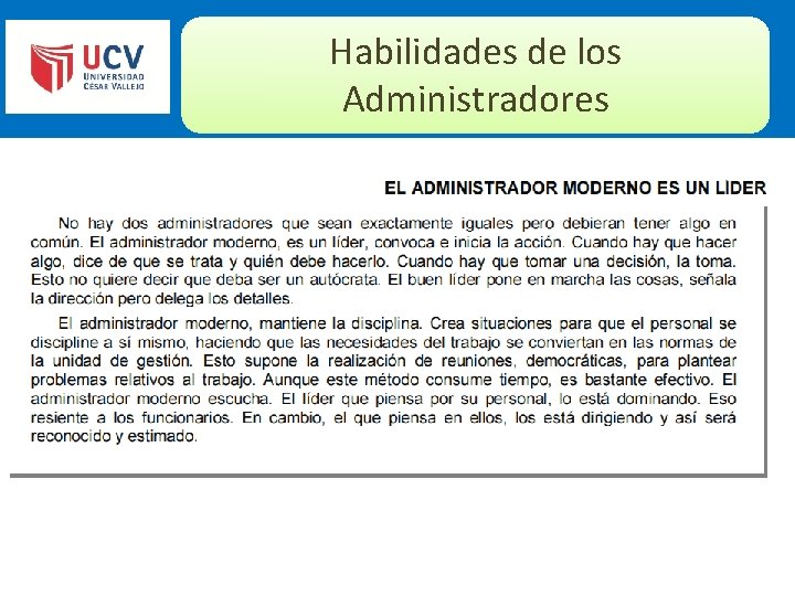 Habilidades de los Administradores 