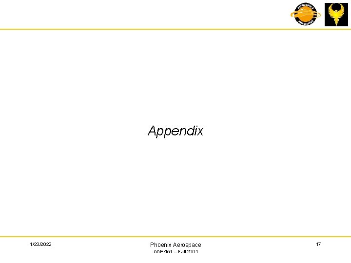 Appendix 1/23/2022 Phoenix Aerospace AAE 451 – Fall 2001 17 