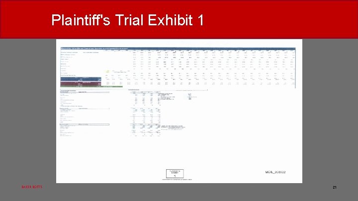 Plaintiff's Trial Exhibit 1 BAKER BOTTS 21 