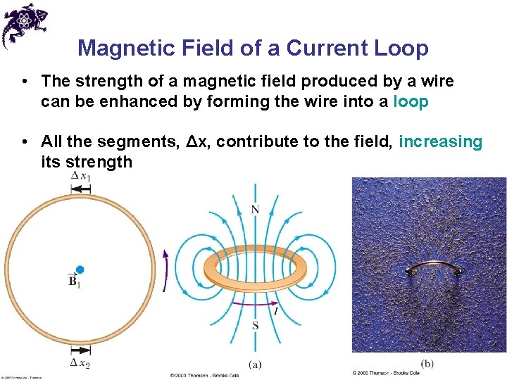 Magnetic Field of a Current Loop • The strength of a magnetic field produced