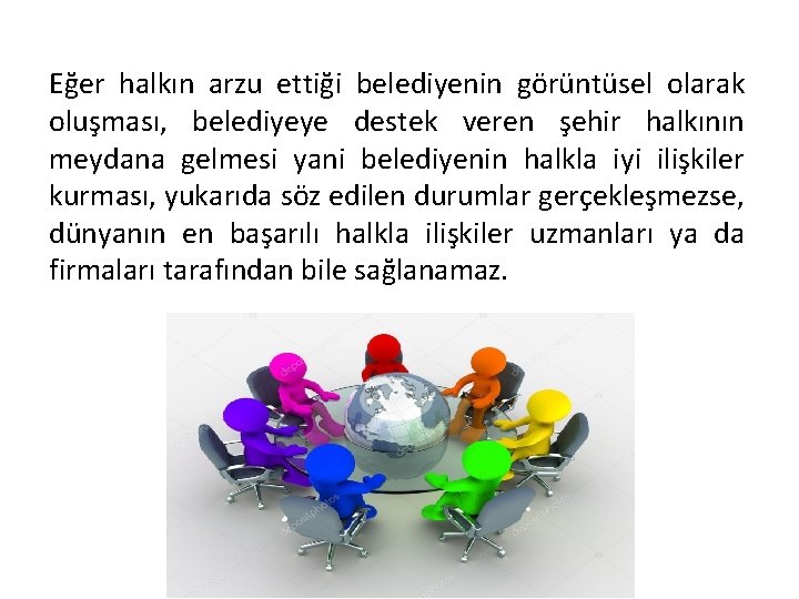 Eğer halkın arzu ettiği belediyenin görüntüsel olarak oluşması, belediyeye destek veren şehir halkının meydana