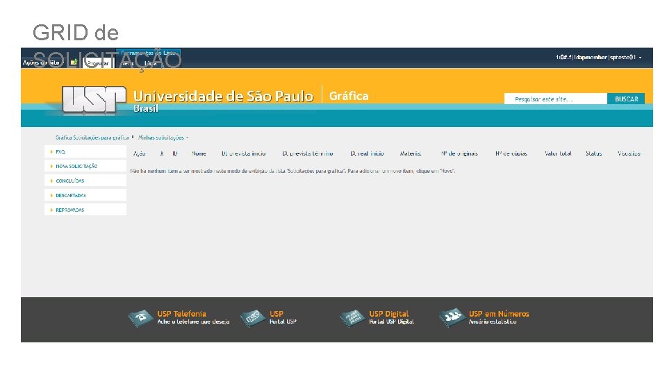 GRID de SOLICITAÇÃO 