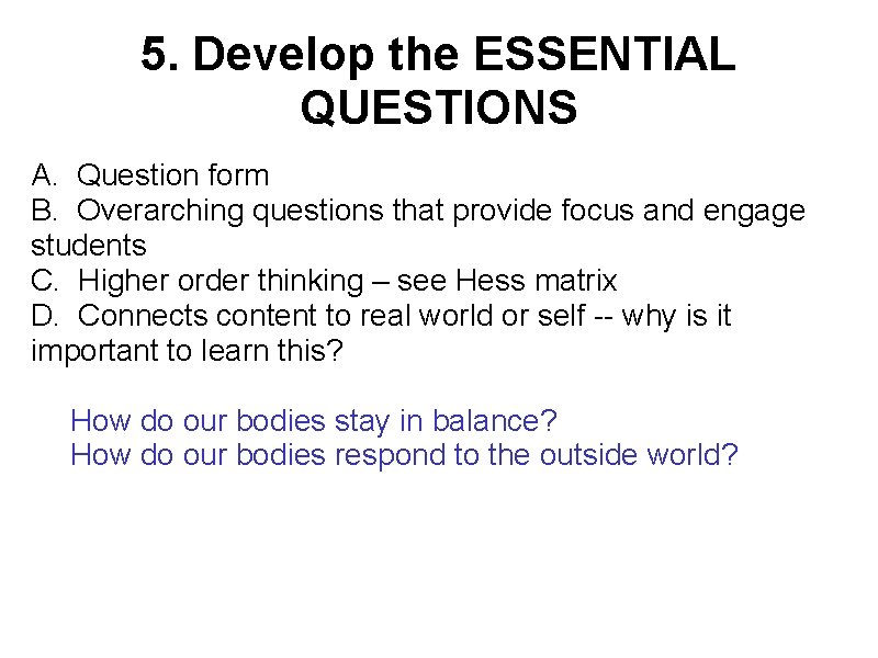 CURRICULUM MAPPING ATLAS TRAINING BIG IDEAS 1 Pick