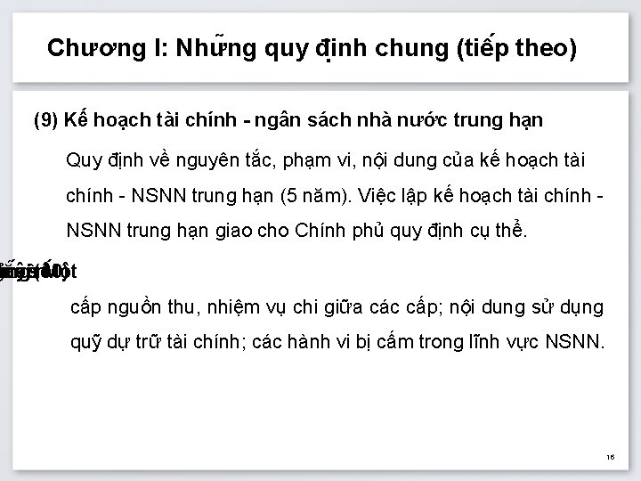 Chương I: Như ng quy đi nh chung (tiê p theo) (9) Kế hoạch