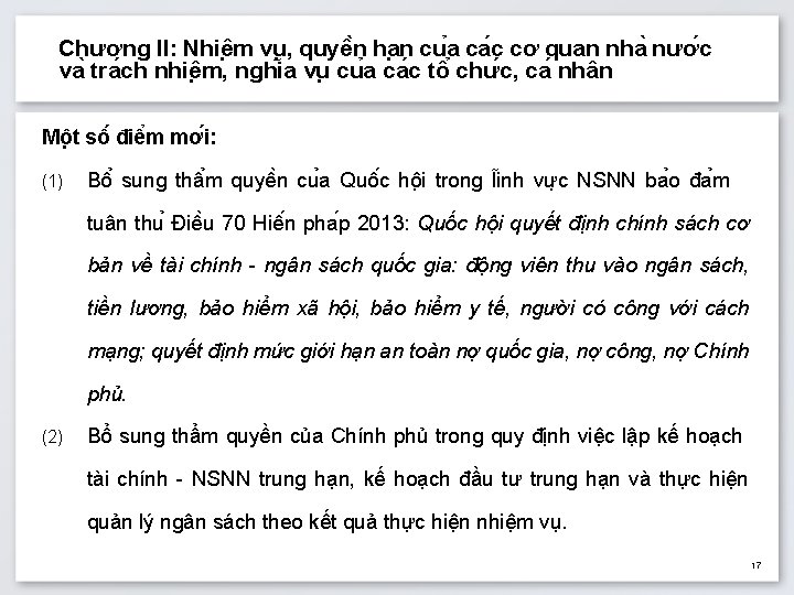 Chương II: Nhiê m vu , quyê n ha n cu a ca c